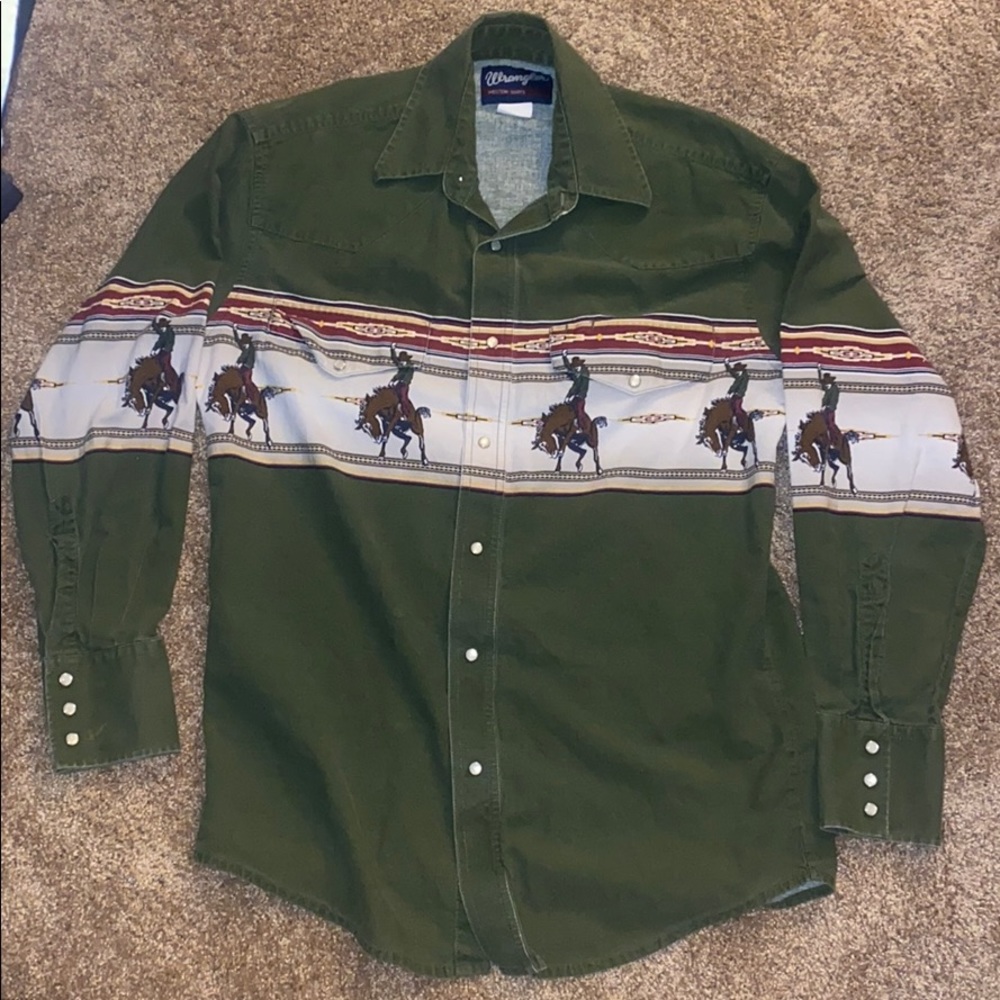 wrangler button up shirt